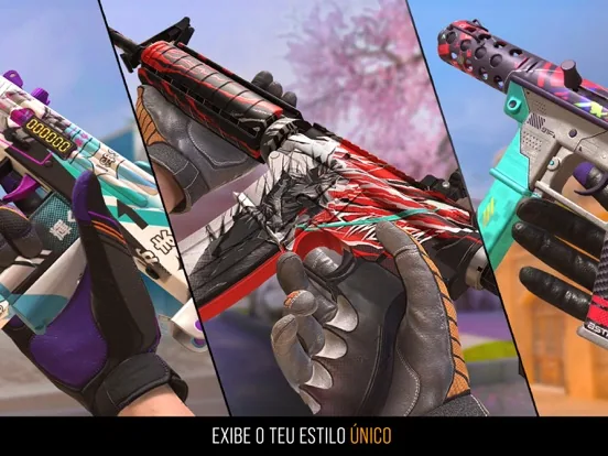 Armas e equipamento personalizado de um jogo de tiro tático